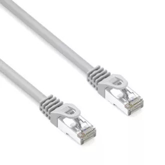 Mrežni LAN kabel S/FTP patchcord, Cat.6a, RJ45 muški - RJ45 muški, 2 m, dvostruko oklopljen, LSOH, sivi, 10 Gb/s, ekonomičan