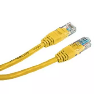 Mrežni LAN kabel UTP patchcord, Cat.5e, RJ45 muški - RJ45 muški, 0,25 m, neoklopljen, žuti, ekonomičan, DOB.