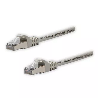 Mrežni LAN kabel FTP patchcord, Cat.5e, RJ45 muški - RJ45 muški, 3 m, oklopljen, sivi, čisti bakar, ekonomičan