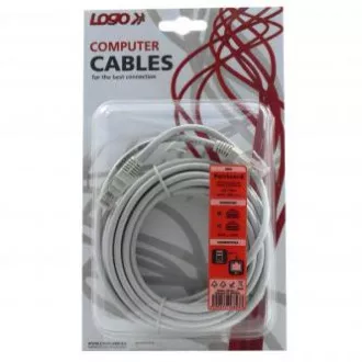 Mrežni LAN kabel UTP patchcord, Cat.5e, RJ45 muški - RJ45 muški, 5 m, neoklopljen, sivi, Logo blister