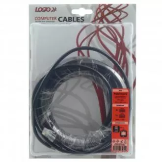 Mrežni LAN kabel UTP patchcord, Cat.5e, RJ45 muški - RJ45 muški, 10 m, neoklopljen, sivi, Logo blister