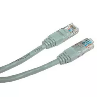 Mrežni LAN kabel UTP crossover patchcord, Cat.5e, RJ45 muški - RJ45 muški, 10 m, neoklopljen, križani, sivi, za spajanje 2 računala, eko