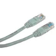 Mrežni LAN kabel UTP crossover patchcord, Cat.5e, RJ45 muški - RJ45 muški, 10 m, neoklopljen, prekrižen, sivi, za spajanje 2 računala, log