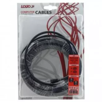 Mrežni LAN kabel UTP crossover patchcord, Cat.5e, RJ45 muški - RJ45 muški, 10 m, neoklopljen, prekrižen, sivi, za spajanje 2 računala, log