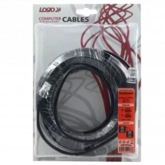Mrežni LAN kabel UTP crossover patchcord, Cat.5e, RJ45 muški - RJ45 muški, 15 m, neoklopljen, prekrižen, sivi, za spajanje 2 računala, Log