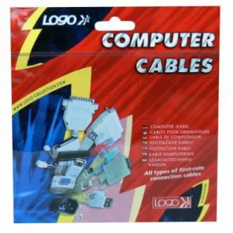 Mrežni LAN kabel UTP crossover patchcord, Cat.5e, RJ45 muški - RJ45 muški, 15 m, neoklopljen, prekrižen, sivi, za spajanje 2 računala, Log