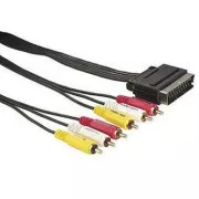 Video kabel SCART muški - 6x CINCH muški, 1.5m, crni