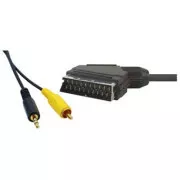 Audio/Video kabel SCART muški - CINCH muški + Jack (3,5 mm) muški, 1,5 m, crni