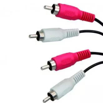 Audio kabel 2x CINCH muški - 2x CINCH muški, 1,5m, crni, Logo