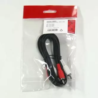 Audio kabel 2x CINCH muški - 2x CINCH muški, 1,5m, crni, Logo