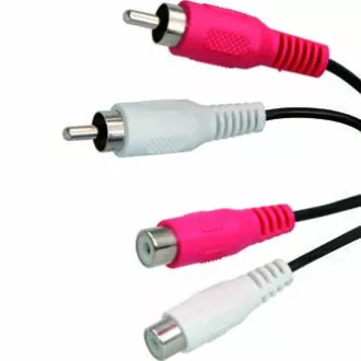 Audio produžni kabel 2x CINCH muški - 2x CINCH ženski, 1,5m, crni Audio produžni kabel 2x CINCH muški - 2x CINCH ženski, 1,5m, crni
