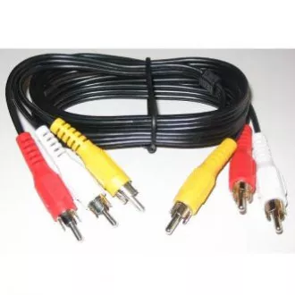 Video kabel 3x CINCH muški - 3x CINCH muški, 2m, crni Video kabel 3x CINCH muški - 3x CINCH muški, 2m, crni