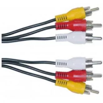 Video kabel 3x CINCH muški - 3x CINCH muški, 2m, crni Video kabel 3x CINCH muški - 3x CINCH muški, 2m, crni