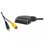 Video kabel SCART muški - CINCH muški + Jack (3.5mm) muški, 5m, crni, AKCIJA