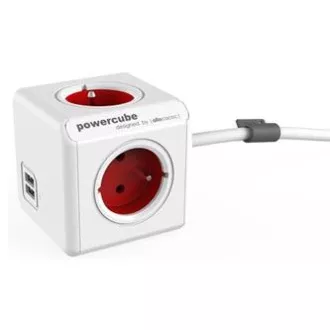 Kabel za napajanje 230V produžni, CEE7 (utikač) - POWERCUBE, 1.5m, EXTENDED USB, crveni, POWERCUBE, 4 utičnice, 2xUSB port, dječji p Kabel za napajanje 230V produžni, CEE7 (utikač) - POWERCUBE, 1.5m, EXTENDED USB, crveni, POWERCUBE, 4 utičnice, 2xUSB port, dječji p