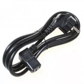 Mrežni kabel 230V napajanje, CEE7 (utikač) - C13, 2m, VDE odobren, crni, Logo, savijen