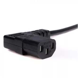 Mrežni kabel 230V napajanje, CEE7 (utikač) - C13, 2m, VDE odobren, crni, Logo, savijen