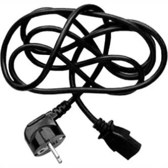 Mrežni kabel 230V napajanje, CEE7 (utikač) - C13, 2m, VDE odobren, crni, Logo