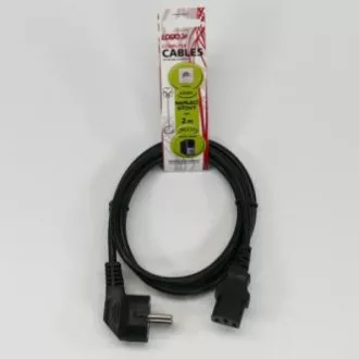 Mrežni kabel 230V napajanje, CEE7 (utikač) - C13, 2m, VDE odobren, crni, Logo