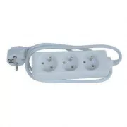Mrežni kabel 230V produžni, CEE7 (utikač) - utičnica 3x, 2m, VDE odobren, bijeli
