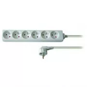 Mrežni kabel 230V produžni, CEE7 (utikač) - utičnica 6x, 2m, VDE odobren, bijeli