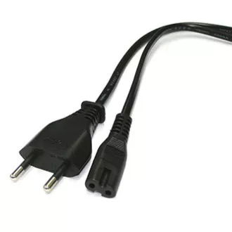 Mrežni kabel 230V napajanje, CEE7/16 (euro utikač) - C7, 2m, VDE odobren, crni, 2-polni kraj Mrežni kabel 230V napajanje, CEE7/16 (euro utikač) - C7, 2m, VDE odobren, crni, 2-polni kraj