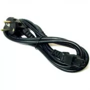 Mrežni kabel 230V napajanje za notebook, CEE7 (utikač) - C5, 2m, VDE odobren, crni, Logo, kraj u obliku djeteline (MickeyM