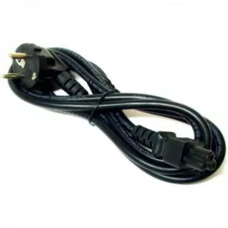 Mrežni kabel 230V napajanje za notebook, CEE7 (utikač) - C5, 2m, VDE odobren, crni, Logo, kraj u obliku djeteline (MickeyM