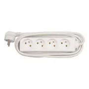 Mrežni kabel 230V produžni, CEE7 (utikač) - utičnica 4x, 3m, VDE odobren, bijeli