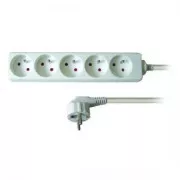 Mrežni kabel 230V produžni, CEE7 (utikač) - utičnica 5x, 3m, VDE odobren, bijeli