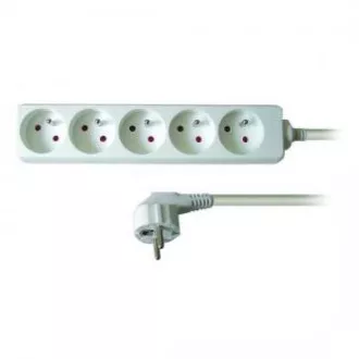 Mrežni kabel 230V produžni, CEE7 (utikač) - utičnica 5x, 3m, VDE odobren, bijeli