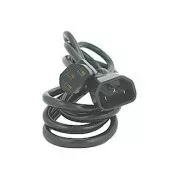 Mrežni kabel 230V produžni, C13 - C14, 3m, VDE odobren, crni, Logo