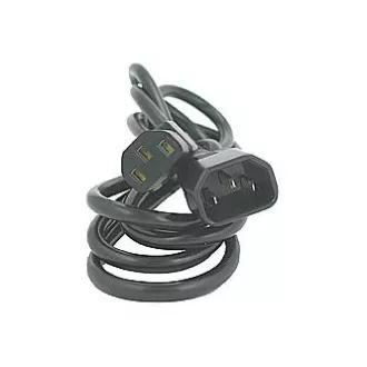 Mrežni kabel 230V produžni, C13 - C14, 3m, VDE odobren, crni, Logo