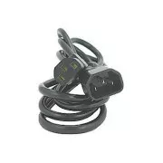 Mrežni kabel 230V produžni, C13 - C14, 3m, VDE odobren, crni, Logo, blister