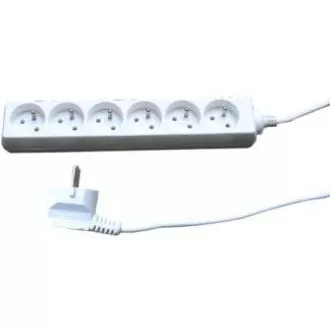 Mrežni kabel 230V produžni, CEE7 (utikač) - utičnica 6x, 5m, VDE odobren, bijeli Mrežni kabel 230V produžni, CEE7 (utikač) - utičnica 6x, 5m, VDE odobren, bijeli