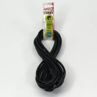 Mrežni kabel 230V produžni, C13 - C14, 5m, VDE odobren, crni, Logo