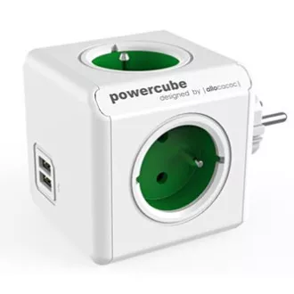 Razvodnik 240V, CEE7 (utikač) - POWERCUBE, 0.1m, ORIGINAL USB, zeleni, POWERCUBE, 4 utičnice, 2xUSB porta Razvodnik 240V, CEE7 (utikač) - POWERCUBE, 0.1m, ORIGINAL USB, zeleni, POWERCUBE, 4 utičnice, 2xUSB porta