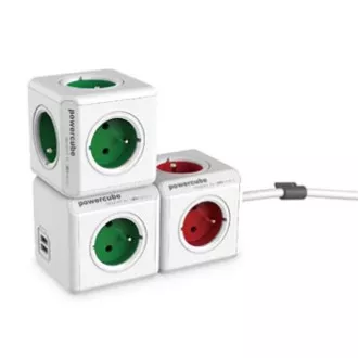 Razvodnik 240V, CEE7 (utikač) - POWERCUBE, 0.1m, ORIGINAL USB, zeleni, POWERCUBE, 4 utičnice, 2xUSB porta Razvodnik 240V, CEE7 (utikač) - POWERCUBE, 0.1m, ORIGINAL USB, zeleni, POWERCUBE, 4 utičnice, 2xUSB porta