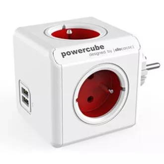 Razvodnik 240V, CEE7 (utikač) - POWERCUBE, 0.1m, ORIGINAL USB, crveni, POWERCUBE, 4 utičnice, 2xUSB porta Razvodnik 240V, CEE7 (utikač) - POWERCUBE, 0.1m, ORIGINAL USB, crveni, POWERCUBE, 4 utičnice, 2xUSB porta