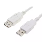 USB produžni kabel (2.0), USB A muški - USB A ženski, 0.3m, bijeli