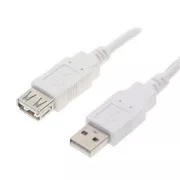 Logo USB produžni kabel (2.0), USB A muški - USB A ženski, 0,3 m, bijeli, blister