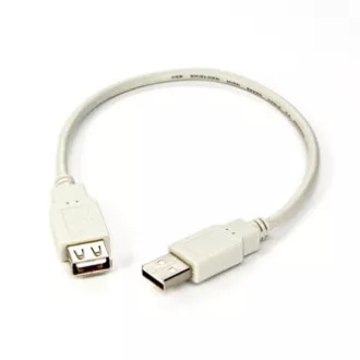 Logo USB produžni kabel (2.0), USB A muški - USB A ženski, 0,3 m, bijeli, blister