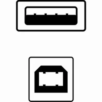 Logo USB kabel (2.0), USB A muški - USB B muški, 1,8 m, crni
