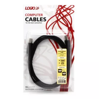 Logo USB kabel (2.0), USB A muški - USB B muški, 1,8 m, blister