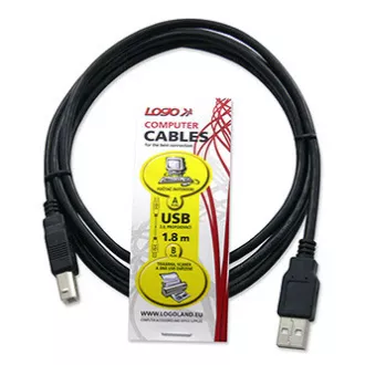 Logo USB kabel (2.0), USB A muški - USB B muški, 1,8 m