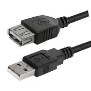 Logo USB produžni kabel (2.0), USB A muški - USB A ženski, 1,8 m, crni