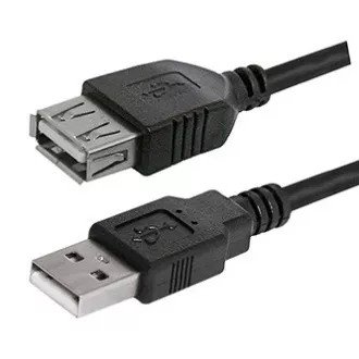 Logo USB produžni kabel (2.0), USB A muški - USB A ženski, 1,8 m, crni