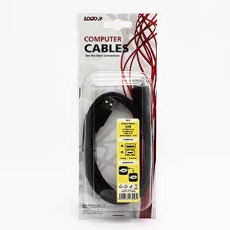 Logo USB produžni kabel (2.0), USB A muški - USB A ženski, 1,8 m, crni, blister