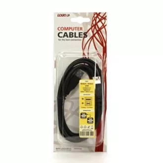 Logo USB produžni kabel (3.0), USB A muški - USB A ženski, 1,8 m, crni, blister
