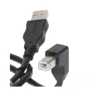 USB kabel (2.0), USB A muški - USB B muški, 2 m, kutni 90°, crni